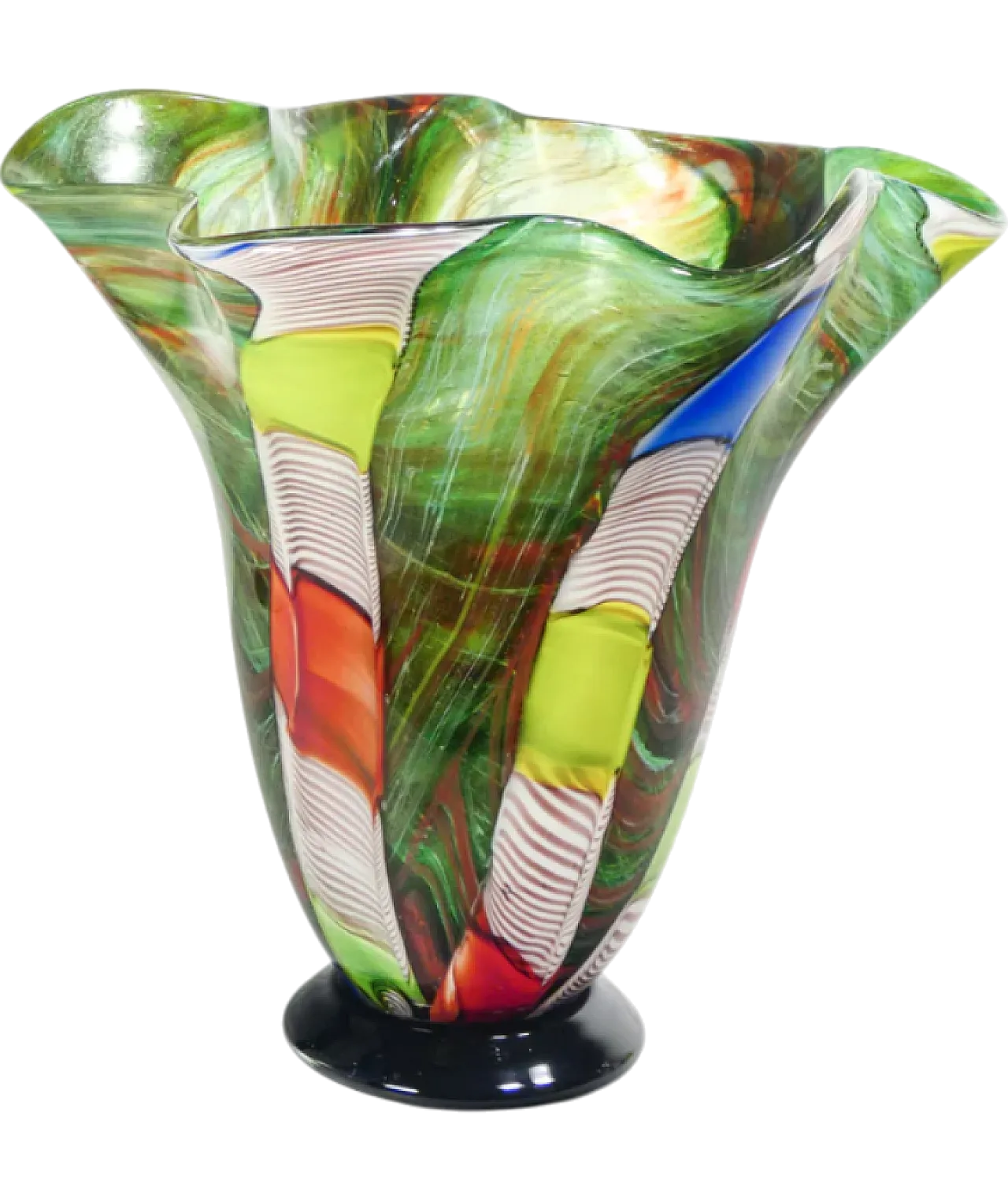 Polychrome blown glass cup from Murano, 1960s 10