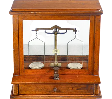 Wooden apothecary scale, early 20th century