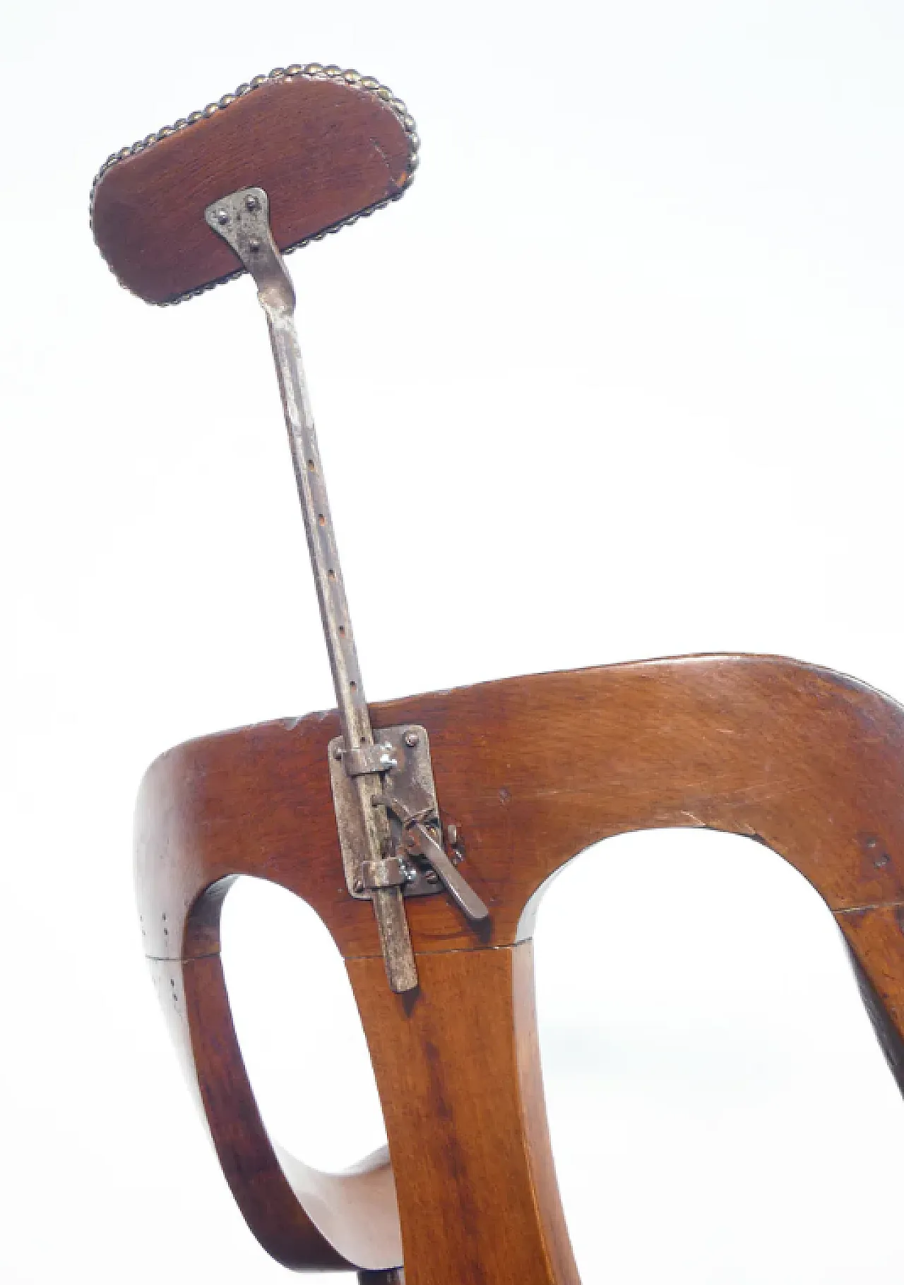 Solid walnut swivel barber's armchair, early 20th century 6