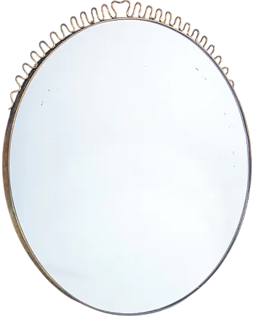 Metal wall mirror, 1940s