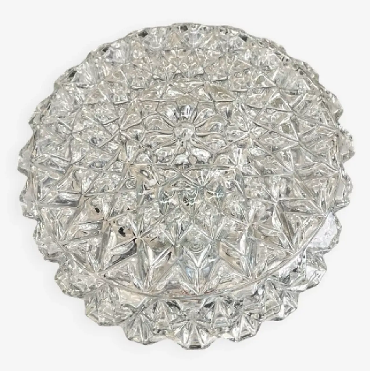 Polam Wikasy glass ceiling lamp, 1970s 1