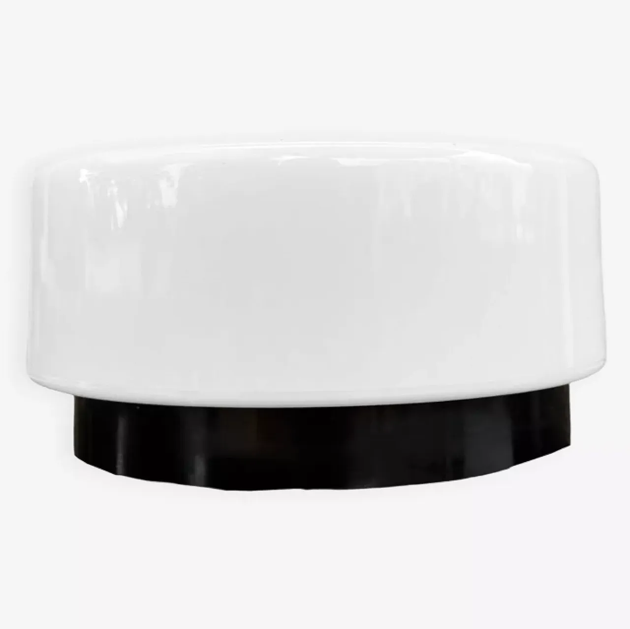 White glass ceiling or wall lamp, 1970s 1