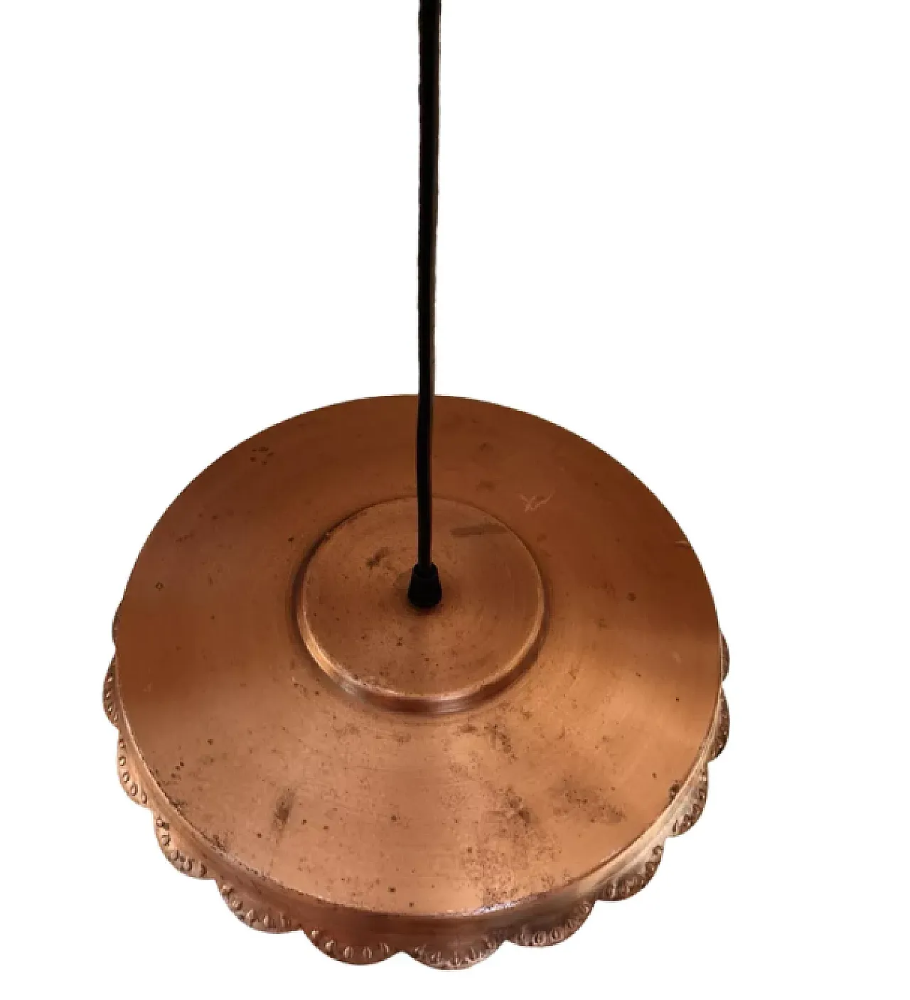 Rustic copper pendant lamp, 1970s 6