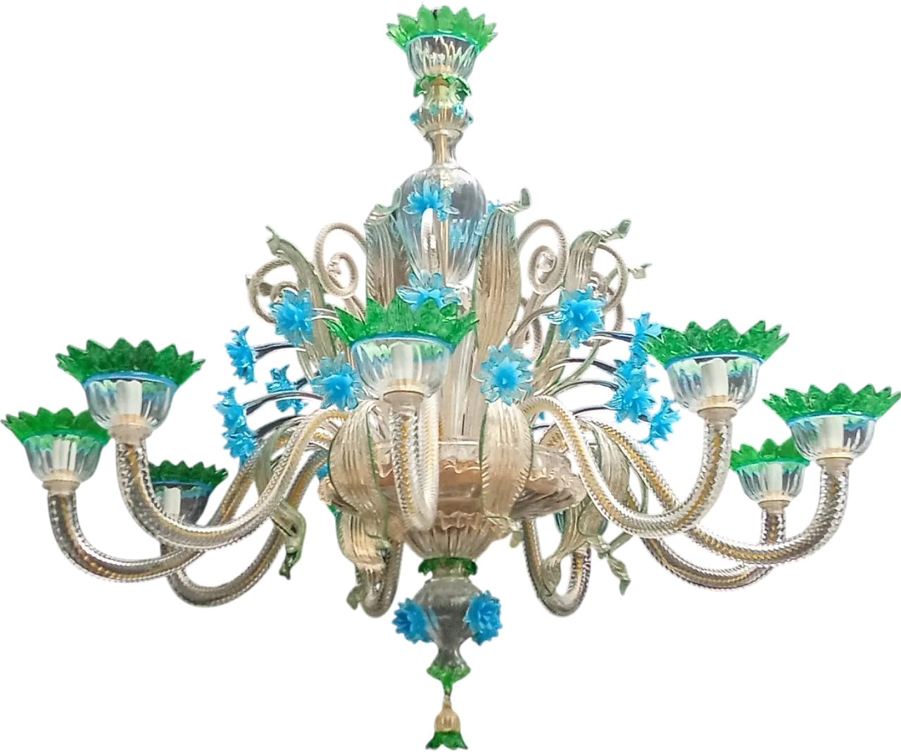 Lampadario in vetro di Murano, anni '70 18