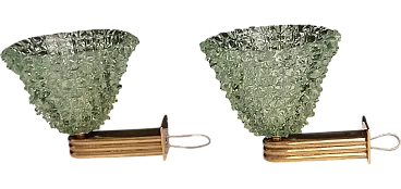 Pair of Murano glass wall sconces, 1940s