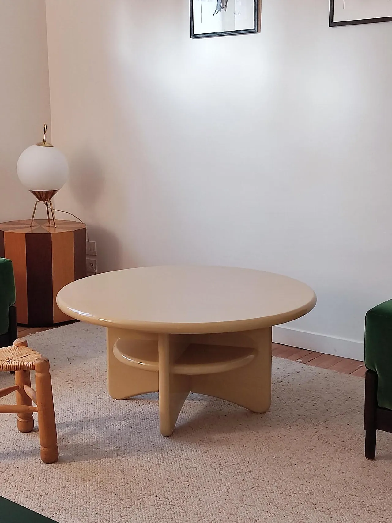 Wood and straw stools attributed to Charles Dudouyt, 1940s 5