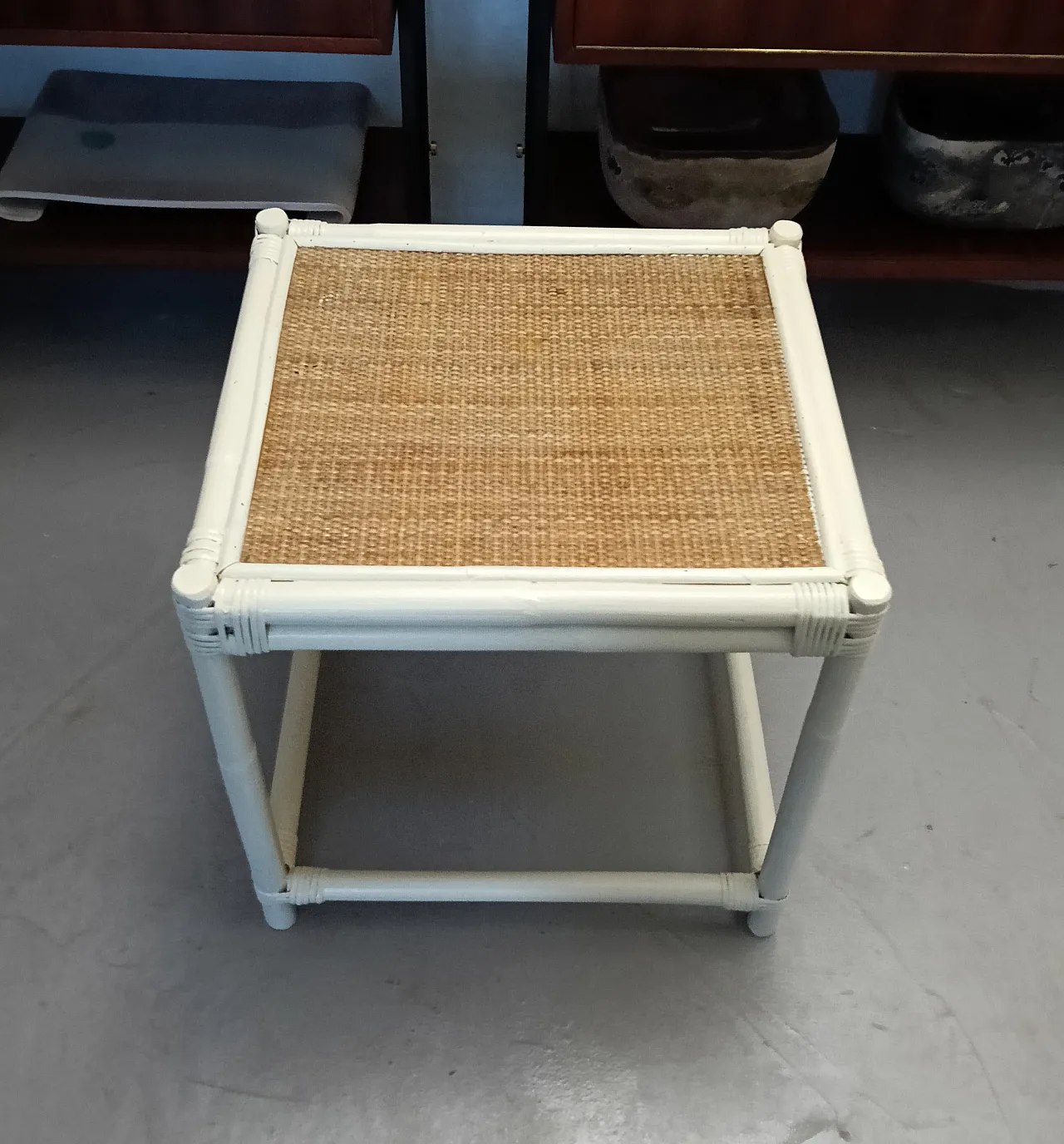 Bamboo side table, 70s 10