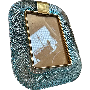 Turquoise Murano glass and brass frame, 1990s