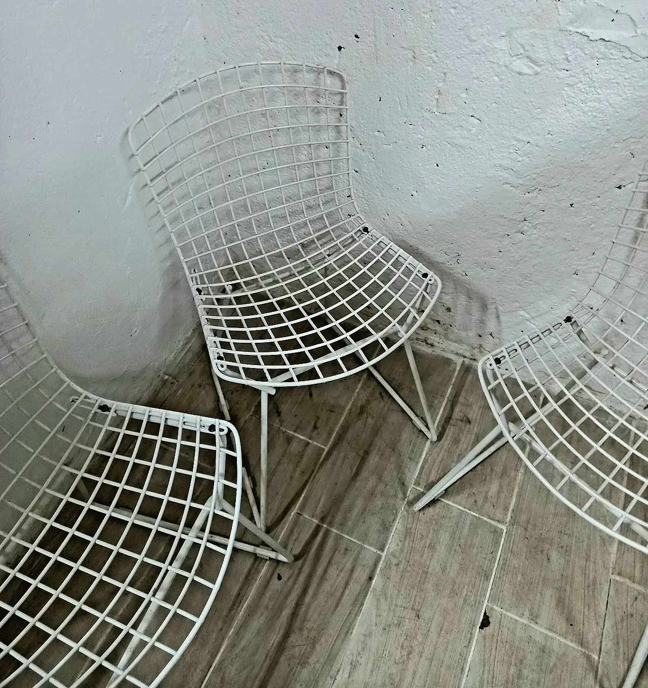 Set of 4 Bertoia chairs for Knoll 3