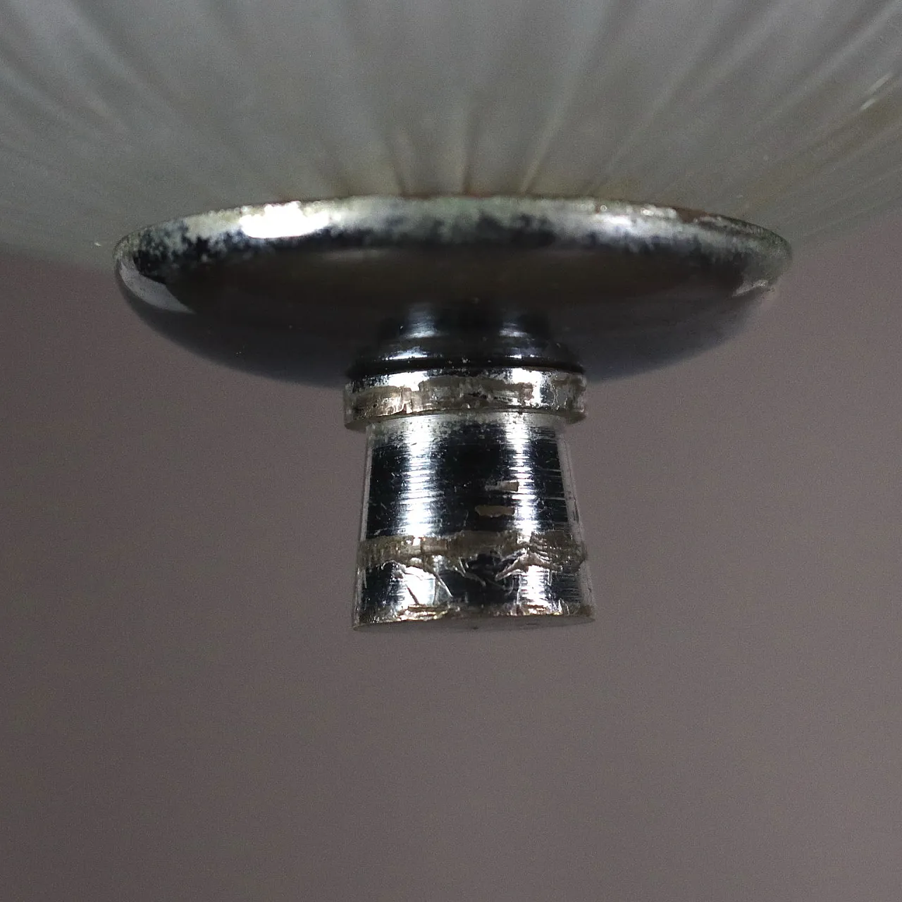 Lampada da soffitto in vetro e metallo cromato, anni '60 7