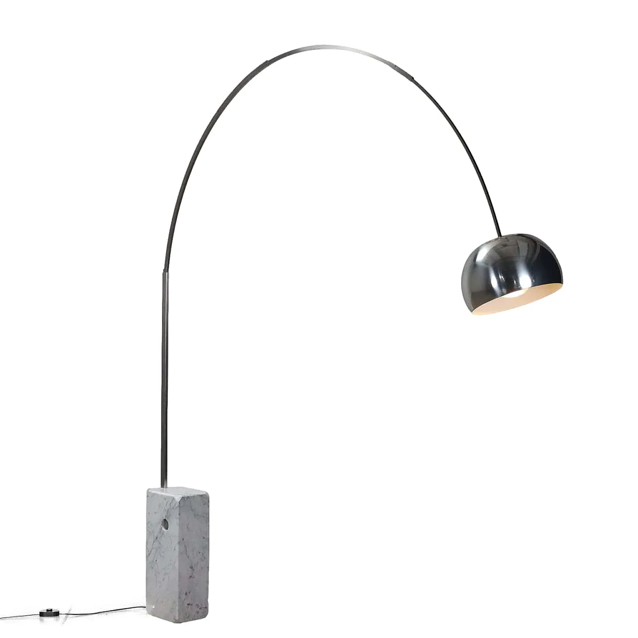 Arco floor lamp in steel & marble by F.lli Castiglioni for Flos, 1980s 1