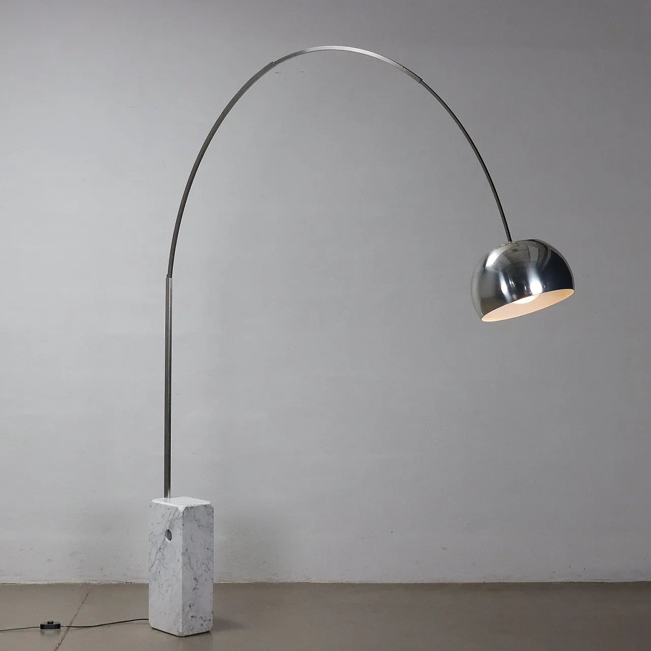 Arco floor lamp in steel & marble by F.lli Castiglioni for Flos, 1980s 2