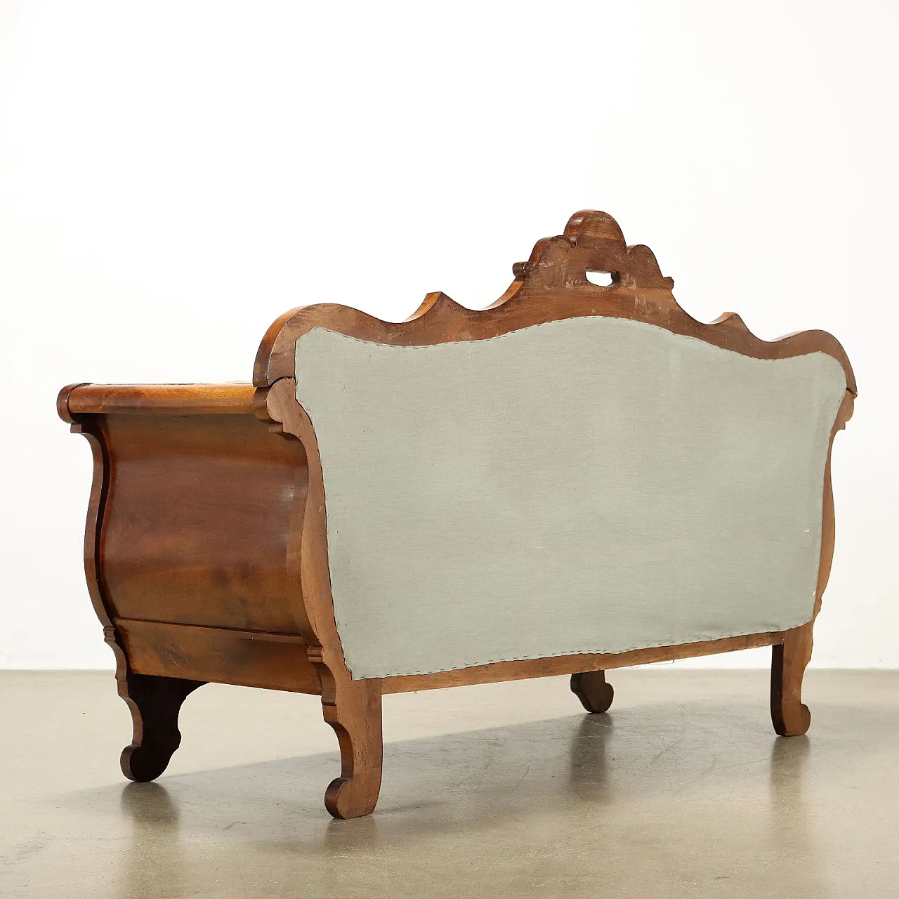 Louis Philippe boat-shaped sofa with walnut decoration, 19th century 8