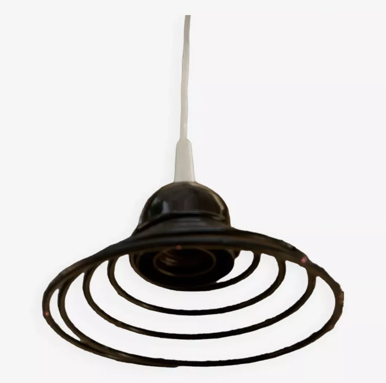 Massive spring-shaped pendant lamp, 1970s 1