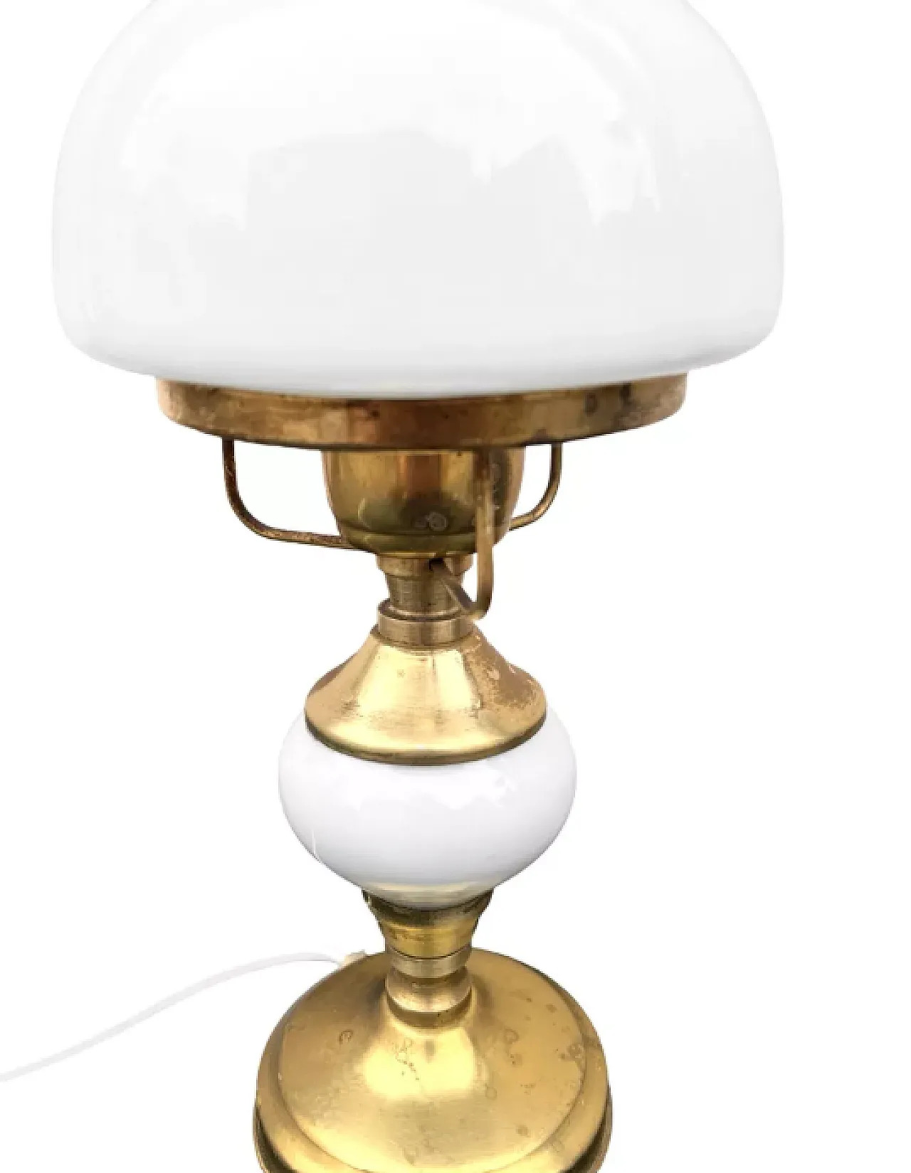 Brass and glass table lamp by Polam Wieliczka, 1970s 7