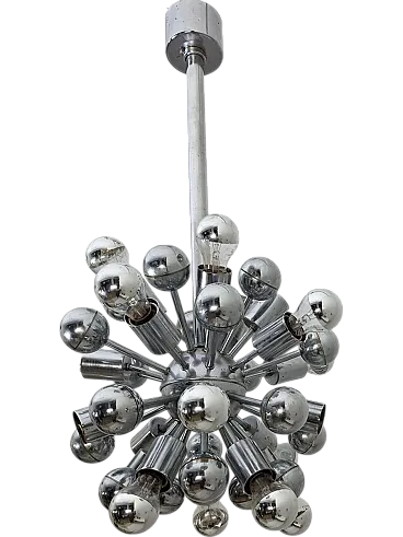 Sputnik lamp in vhrome-plated steel, 1970s