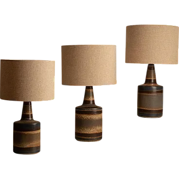 3 Ceramic table lamps, 1960s