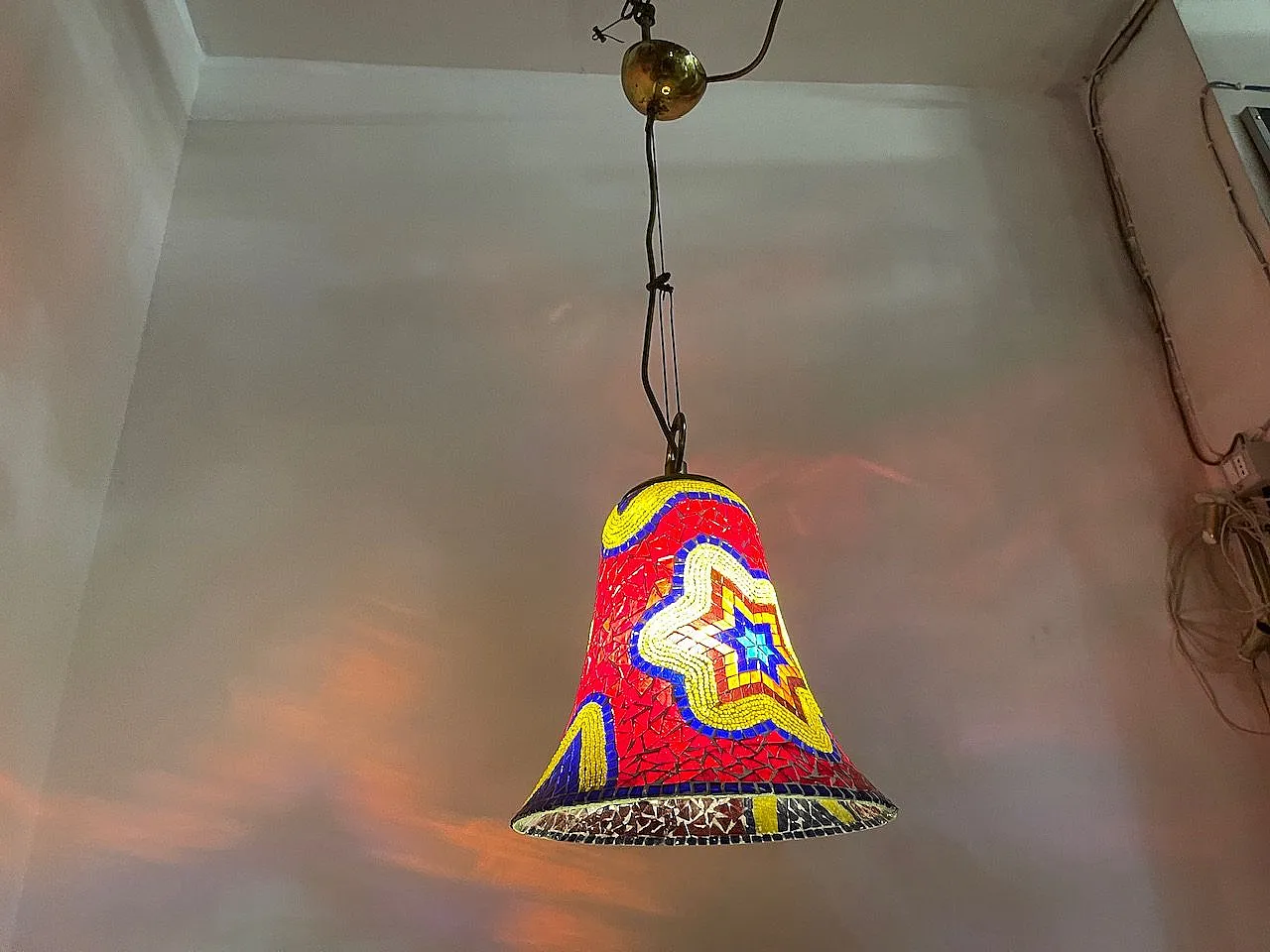 Glass Mosaic Light Pendant, 1970s 5