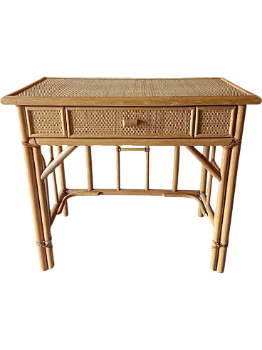 Charming bamboo desk with drawer, 1980s