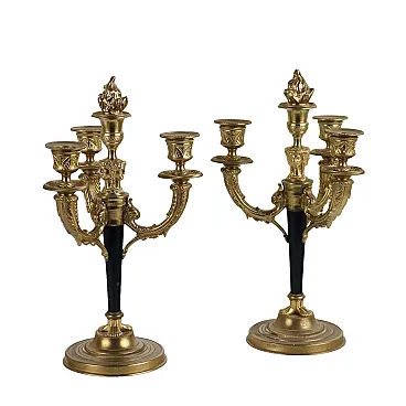 Pair of bronze candelabra by Albert Marionnet, mid-19th century