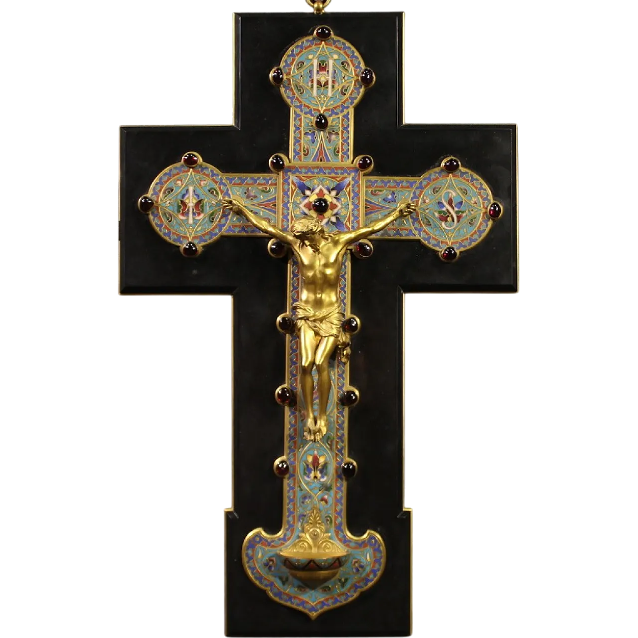 19th century gilded bronze crucifix signed Barbedienne 16