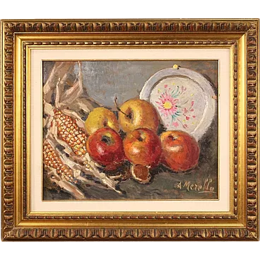 Italian painting signed A. Merello still life from the 20th century