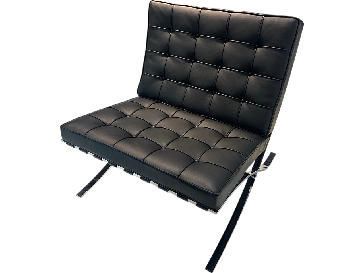 Knoll International Barcelona in pelle Martellata nera Volo 7