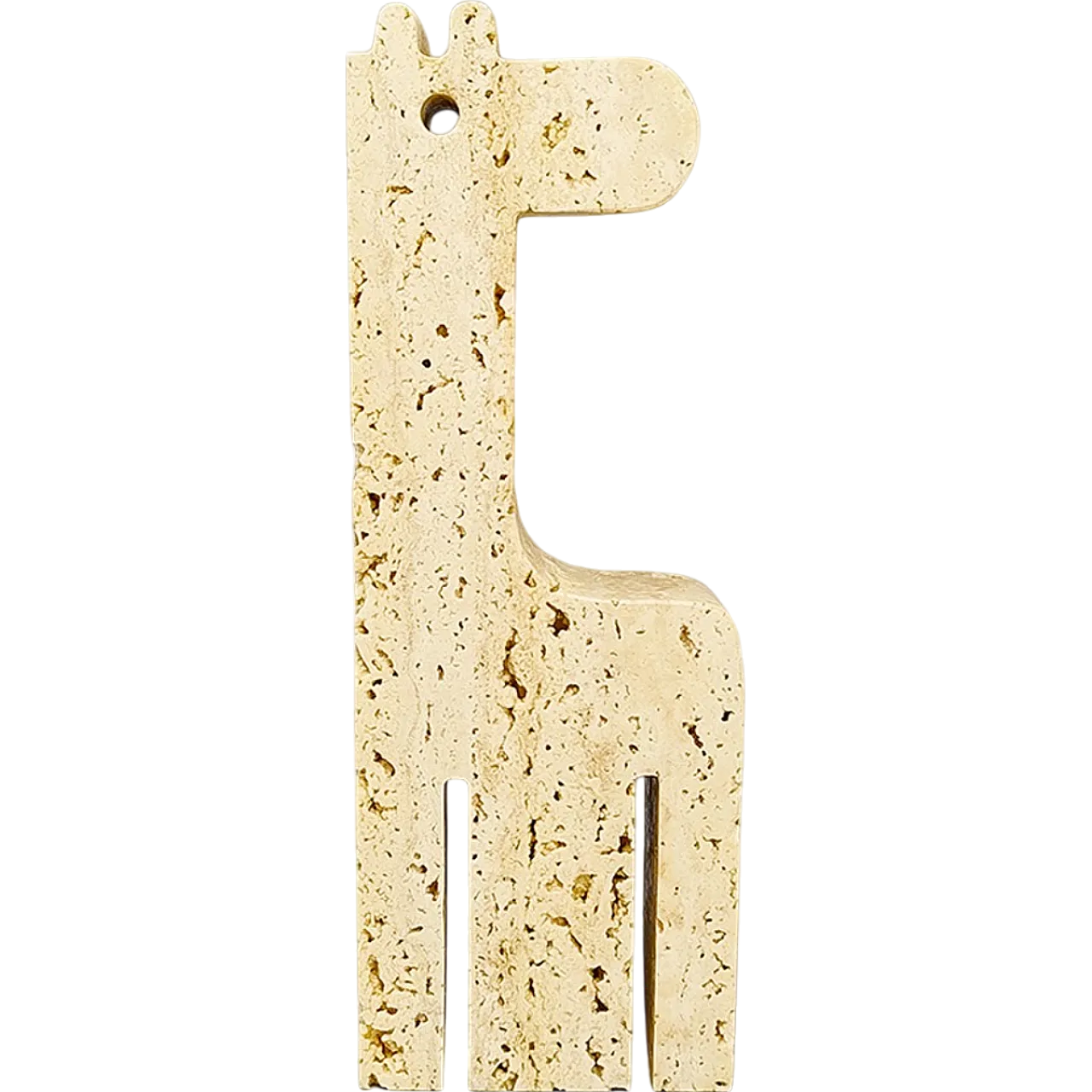 1970s Original ravertine Giraffe Sculpture by Enzo Mari for F.lli 8