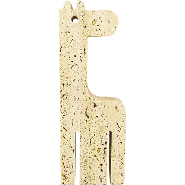 1970s Original ravertine Giraffe Sculpture by Enzo Mari for F.lli