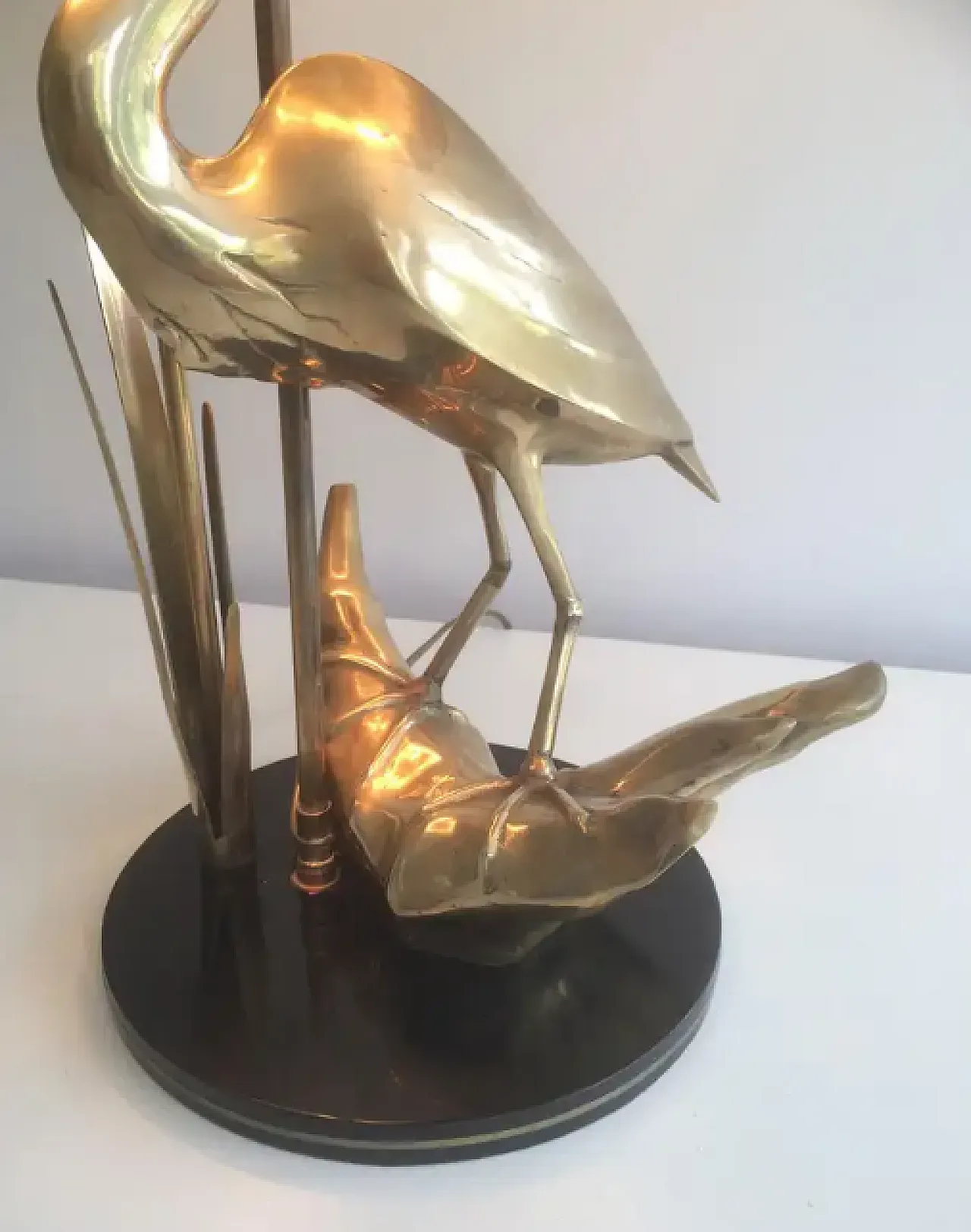 Heron brass table lamp, 1970s 3