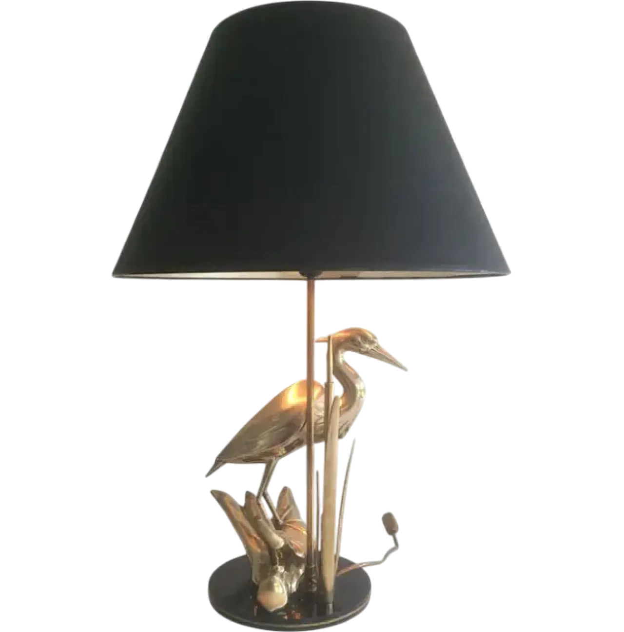 Heron brass table lamp, 1970s 7