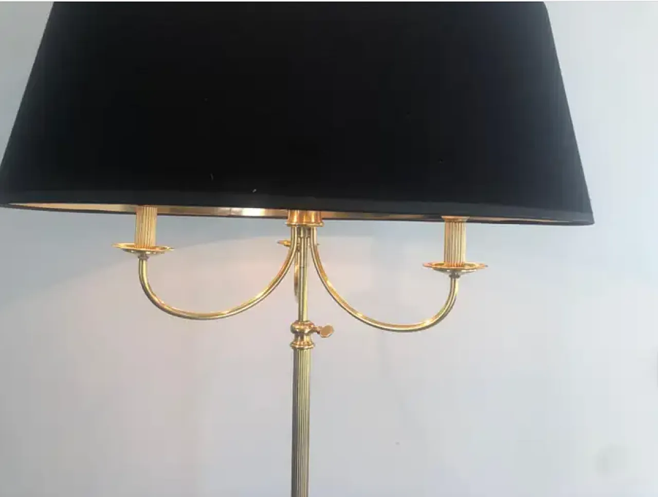 Brass 3-arm floor lamp by Maison Jansen, 1940s 3