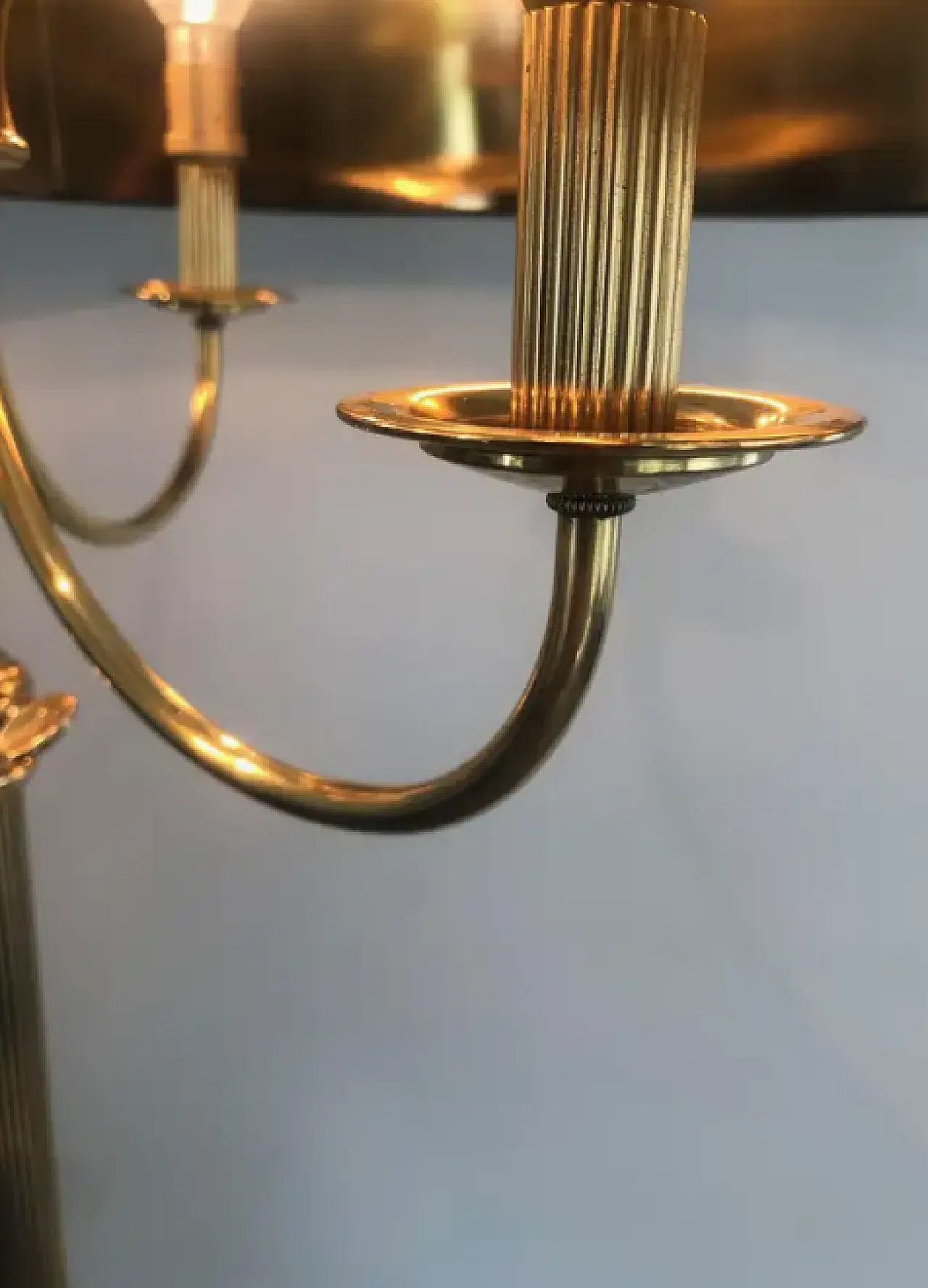 Brass 3-arm floor lamp by Maison Jansen, 1940s 5