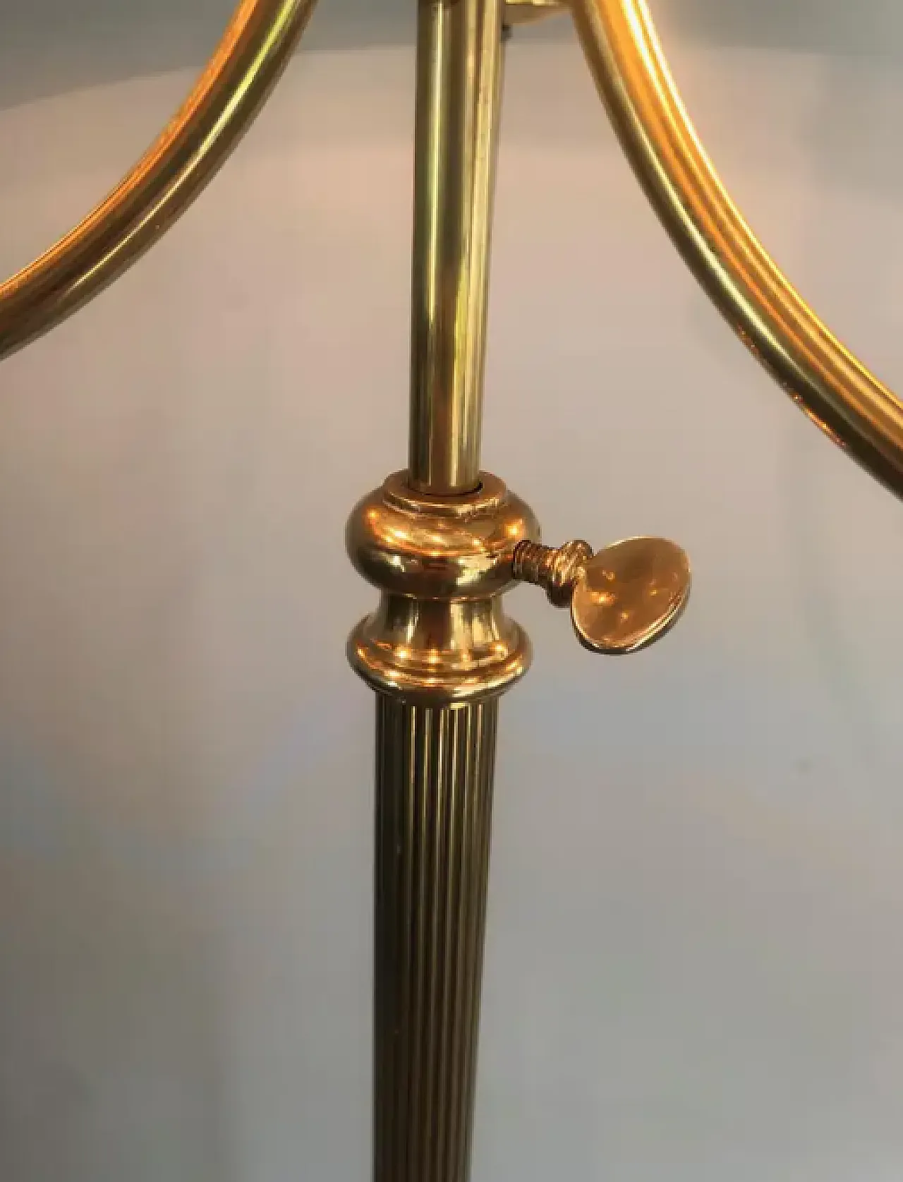 Brass 3-arm floor lamp by Maison Jansen, 1940s 7