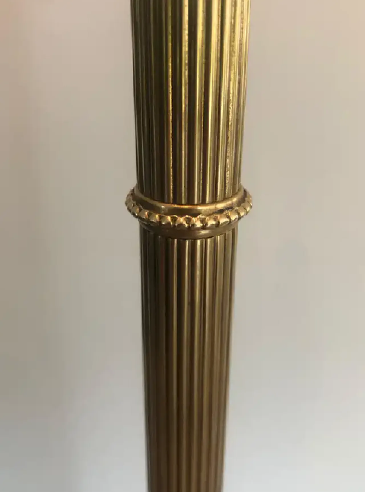 Brass 3-arm floor lamp by Maison Jansen, 1940s 8