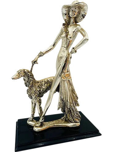 Amilcare Santini Art Deco Silver Resin Sculpture