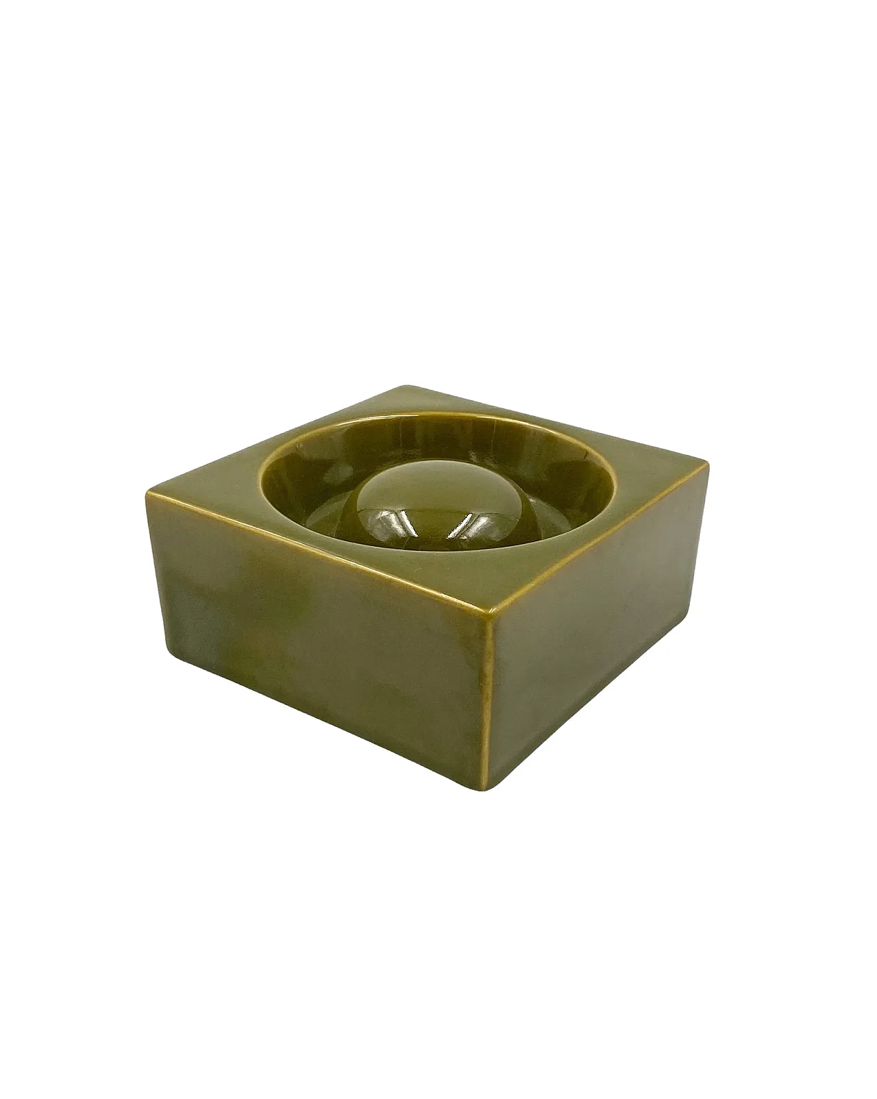 Mid-century green ceramic ashtray, Sicart Italy 1969 9