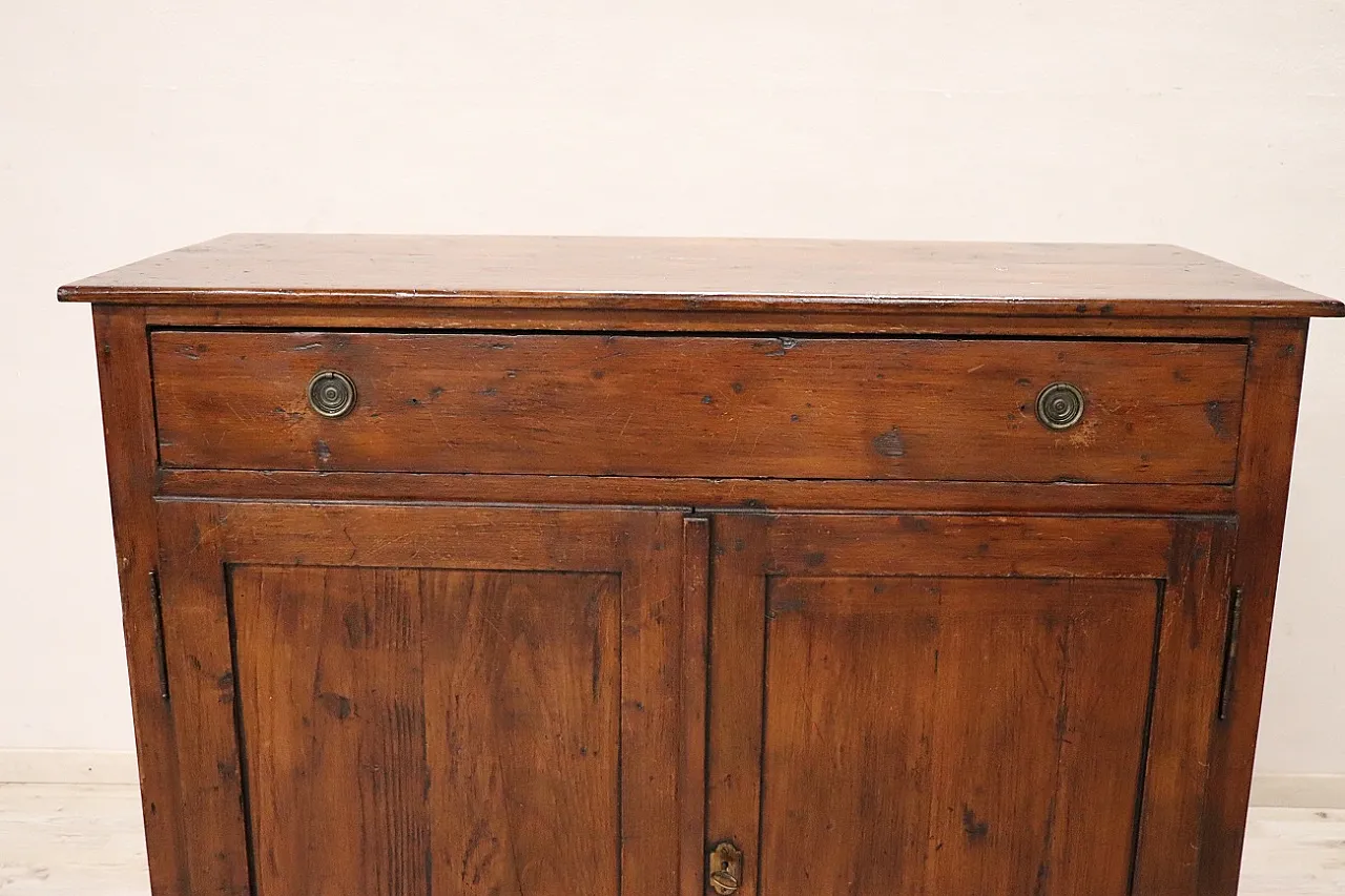 Rustic fir sideboard with 2 doors, 1900s 4