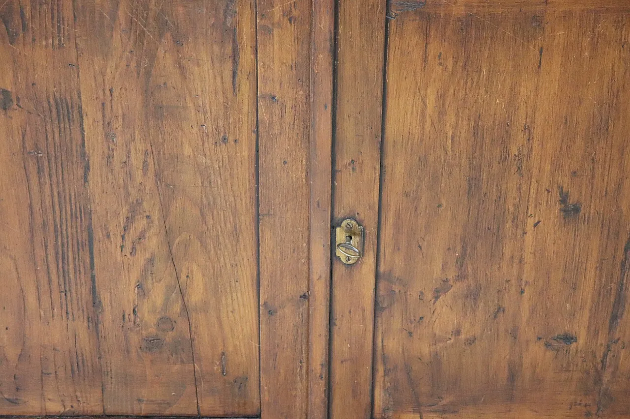 Rustic fir sideboard with 2 doors, 1900s 5