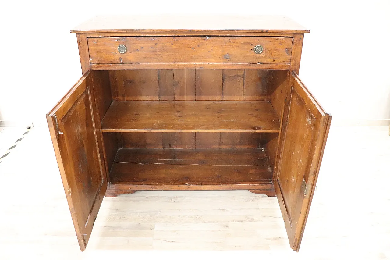 Rustic fir sideboard with 2 doors, 1900s 7