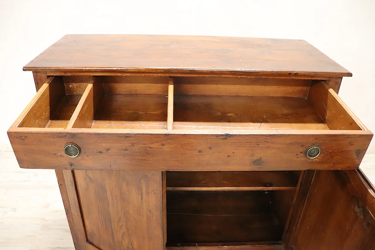 Rustic fir sideboard with 2 doors, 1900s 8