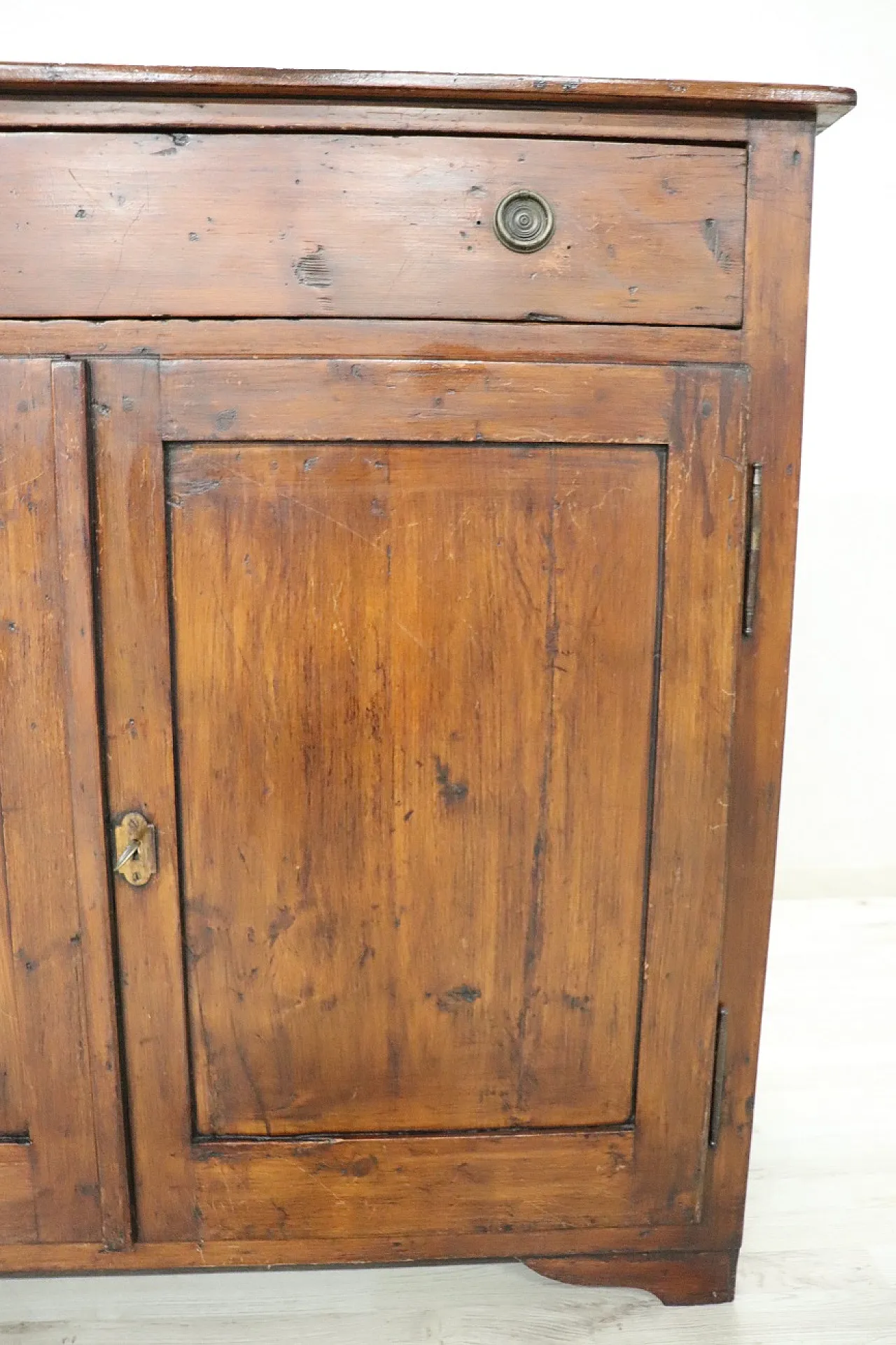 Rustic fir sideboard with 2 doors, 1900s 9