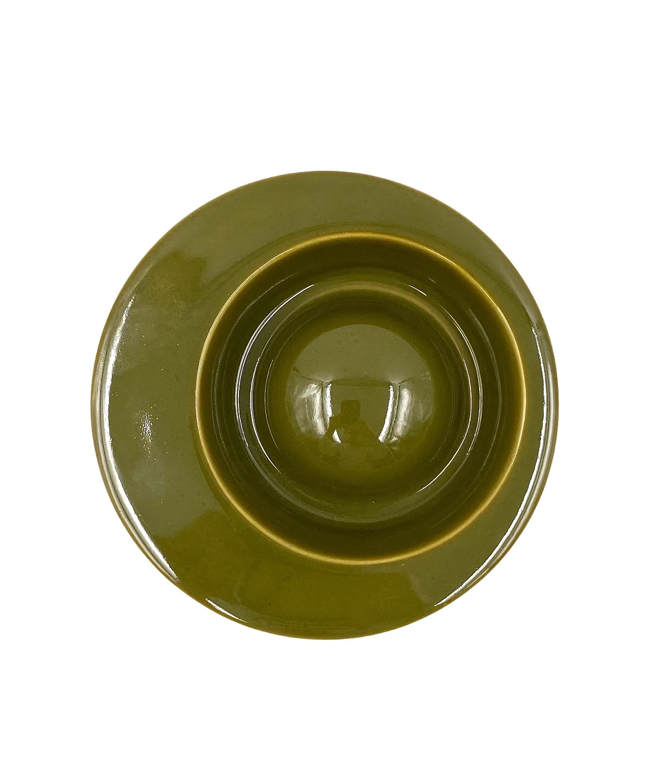 Mid-century green ceramic ashtray, Sicart Italy 1969 7