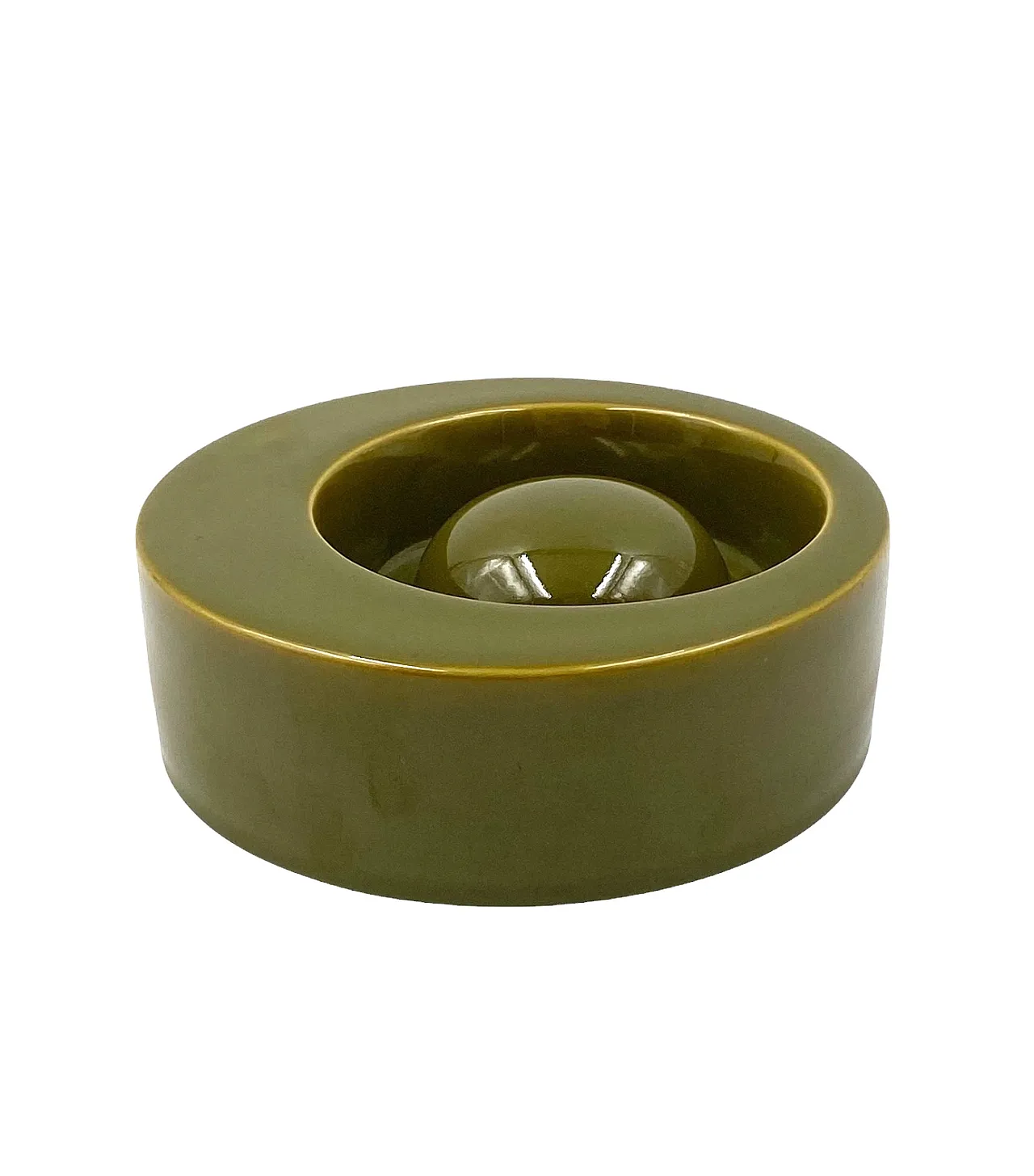 Mid-century green ceramic ashtray, Sicart Italy 1969 8