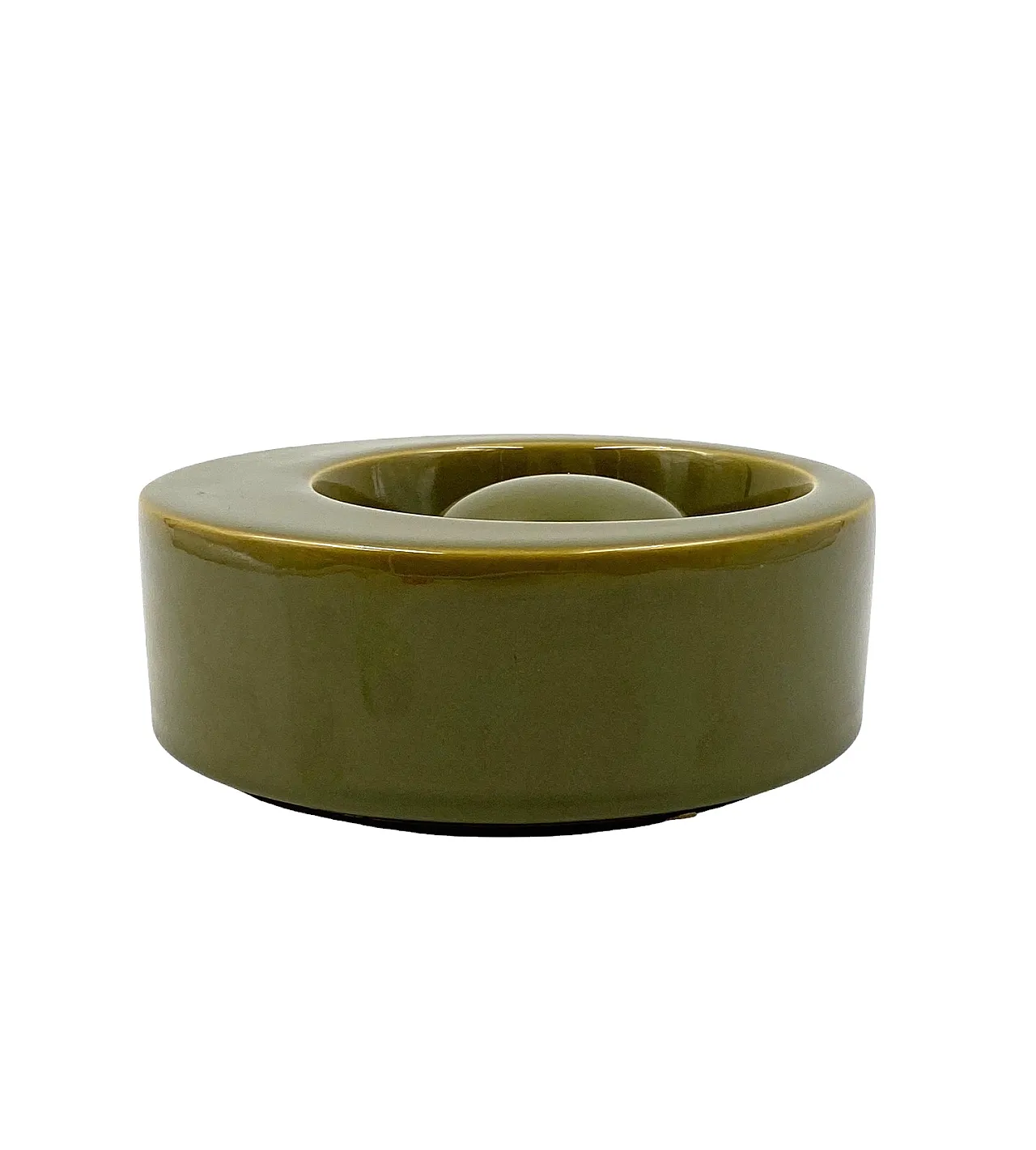 Mid-century green ceramic ashtray, Sicart Italy 1969 9