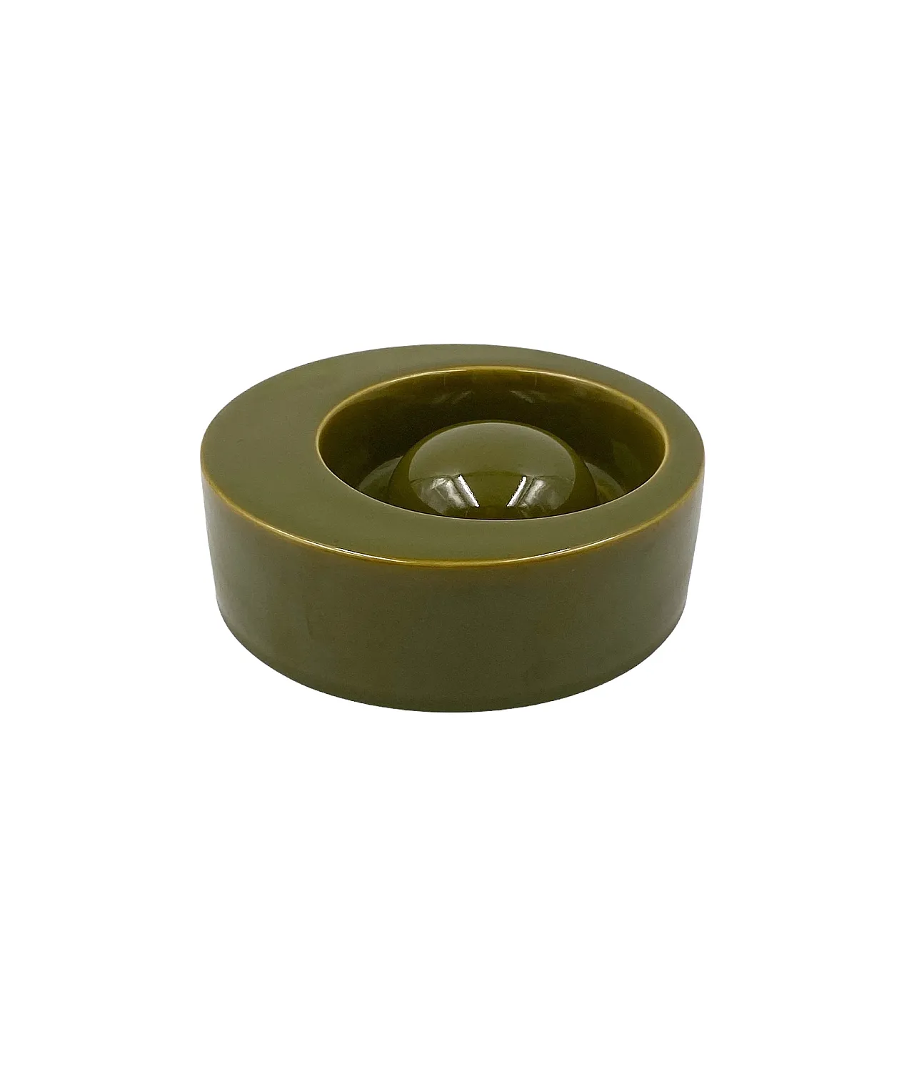 Mid-century green ceramic ashtray, Sicart Italy 1969 12