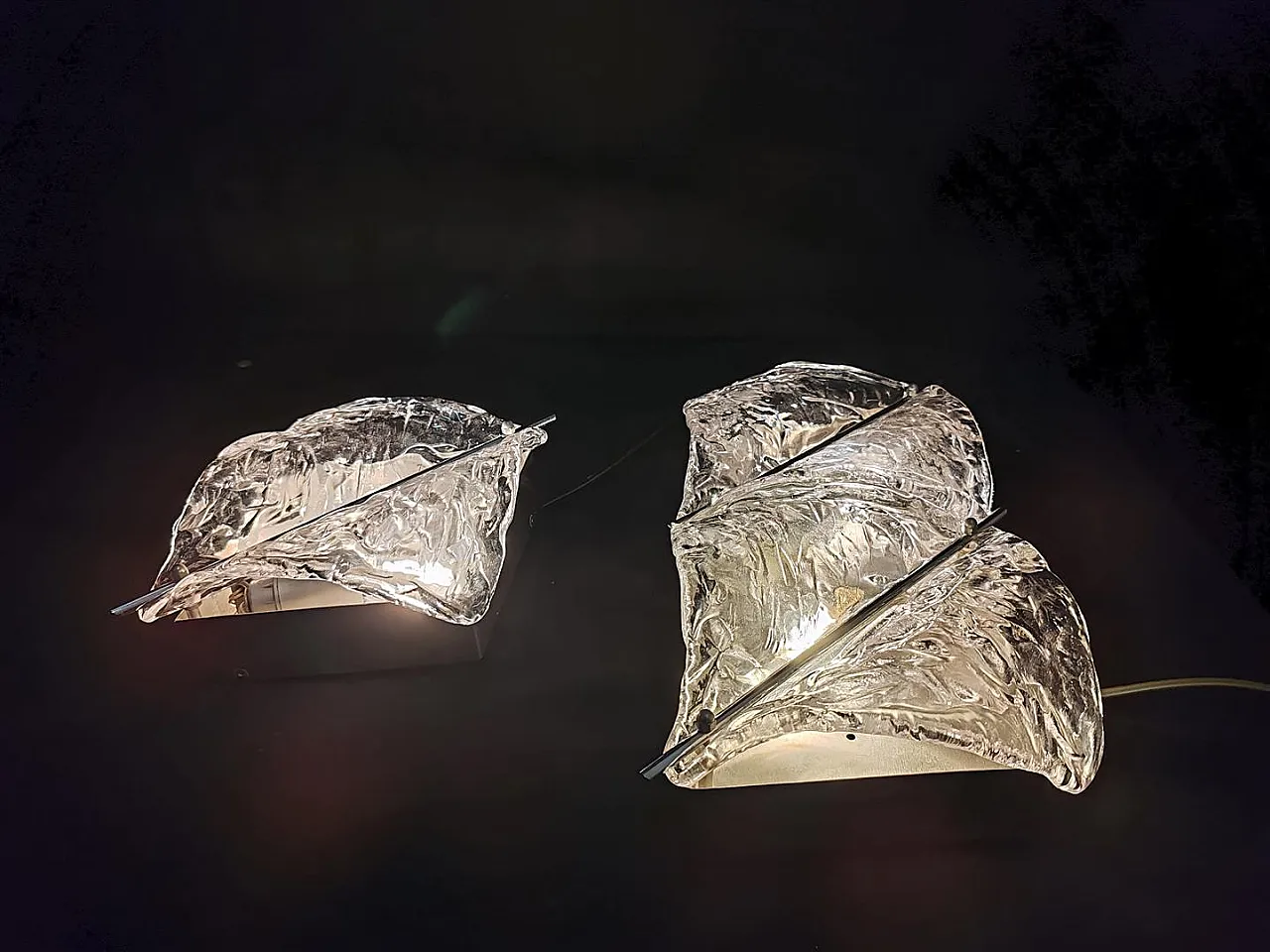 Murano wall lamps by Zero Quattro, Italy 1970s, set of 2 6