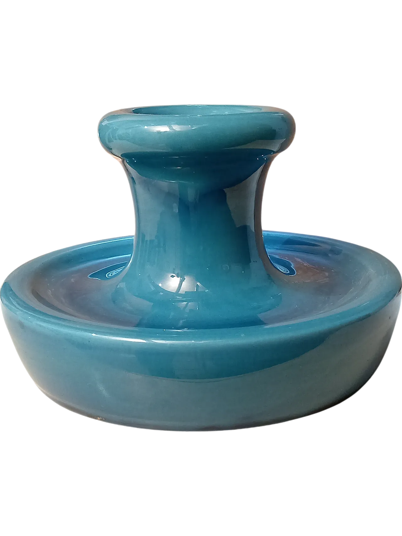 Blue Zaccagnini ceramic vase or pen holder, 1960s 7