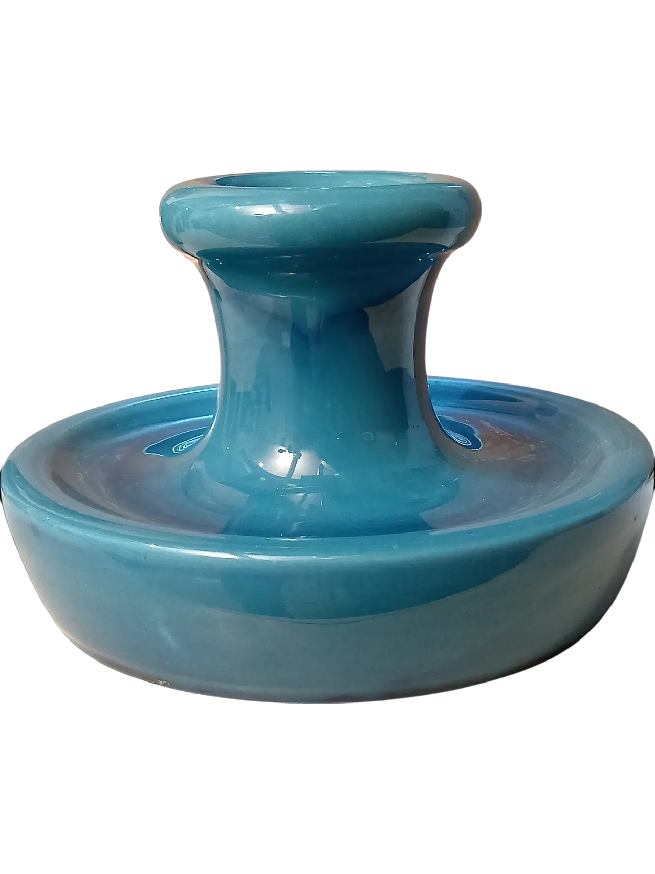 Blue Zaccagnini ceramic vase or pen holder, 1960s 8