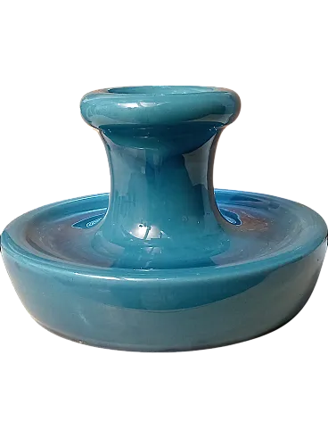 Vaso mosso Zaccagnini on ceramica blu, anni '60